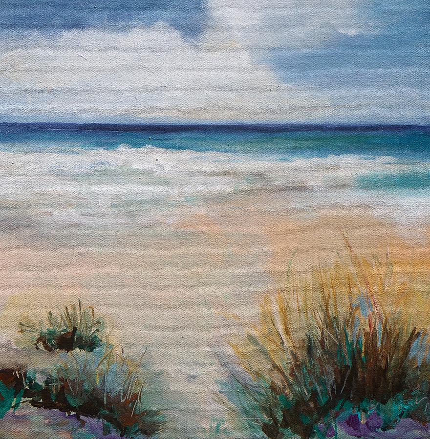 Coastal Grasses, 14x14 Painting by Karen Hale - Fine Art America