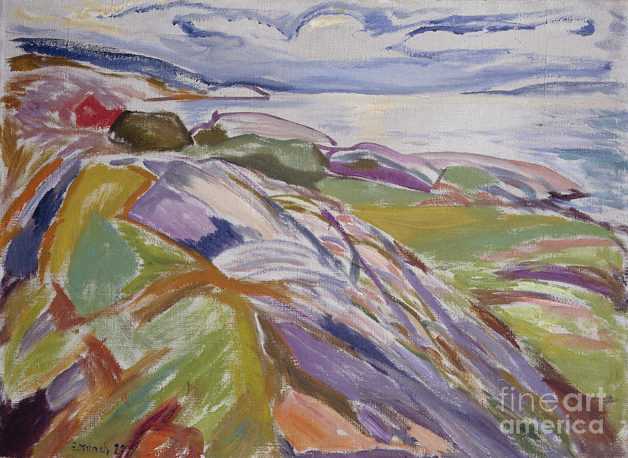 Coastal landscape, Hvitsten Painting by O Vaering by Edvard Munch
