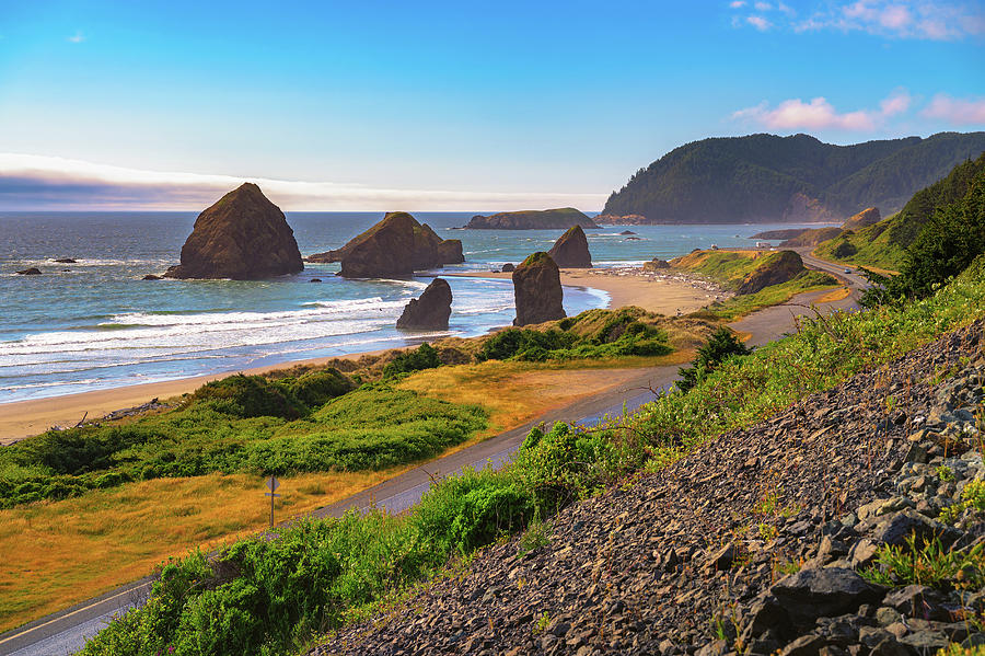 Coastal landscape of Meyers Creek Beach in Oregon with sea stacks Photograph by Miroslav Liska Coastal landscape of Meyers Creek Beach in Oregon with sea stacks Photograph by Miroslav Liska