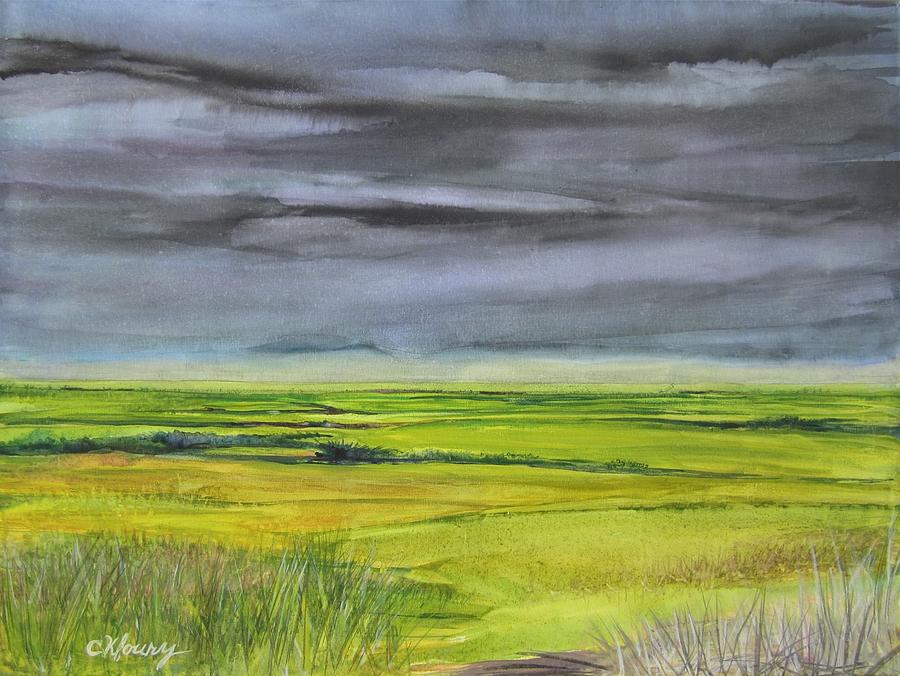 Salt Marsh Painting by Christine Kfoury