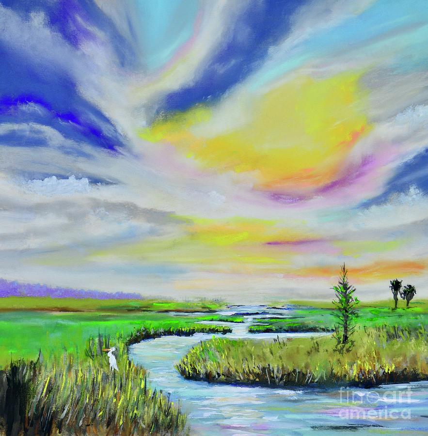 Coastal Marshland Painting by Mary Scott
