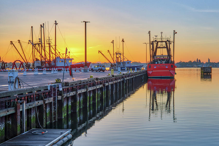 Coastal Massachusetts Sunrise at New Bedford Harbor Photograph by Juergen Roth