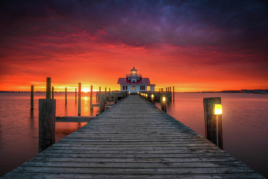 Coastal Nc Obx Lighthouse Sunrise Seascape Manteo Outer Banks North Carolina Photograph