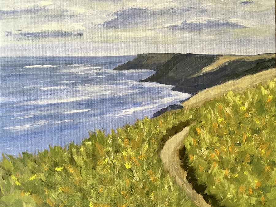 Coastal path  Painting by Barbara Magor