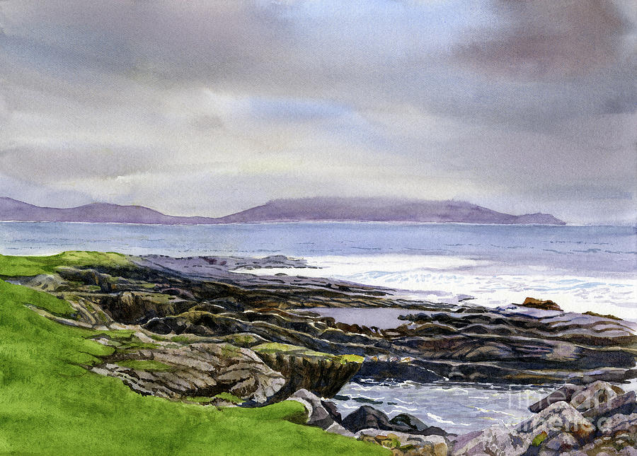 Landscape Painting - Coastal Rock Textures, Scotland by Sharon Freeman