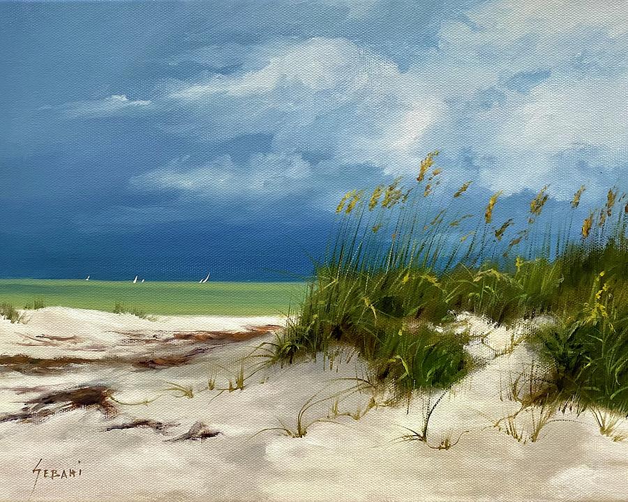 Coastal Sea Oats Art Print Painting by Karim Gebahi - Fine Art America