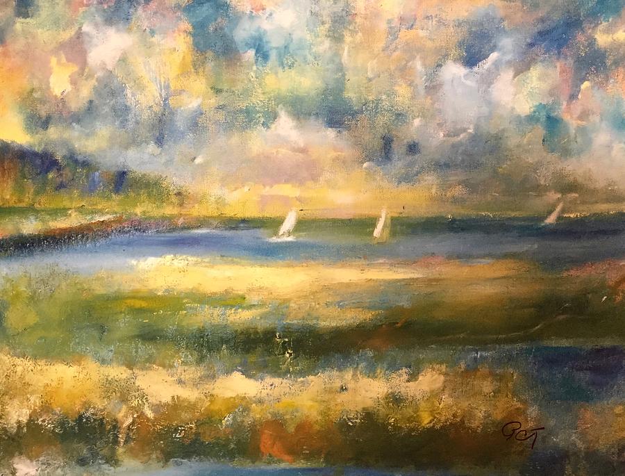 Boat Painting - Coastal Summer Sails by Patricia Clark Taylor