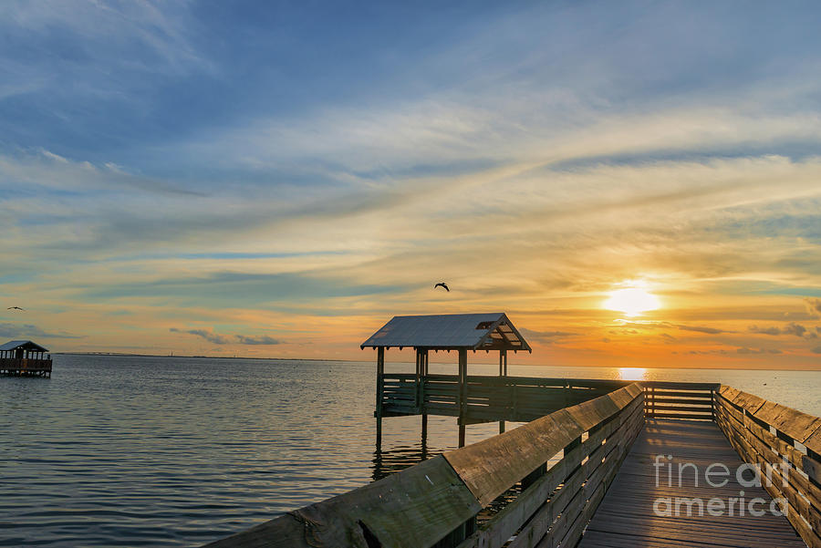 Sunset Photograph - Coastal Sunset at South Padre Birding Center by Bee Creek Photography - Tod and Cynthia