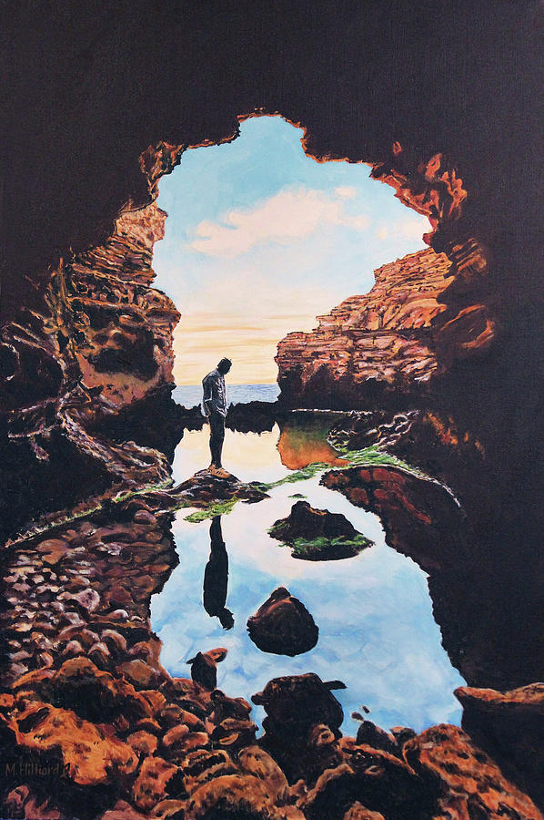 Coastland Cave Painting by Marilyn Borne