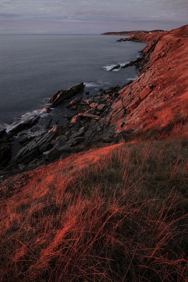 Coastline at Sunset at Terre Noire, Cape Breton Photograph by Irwin Barrett