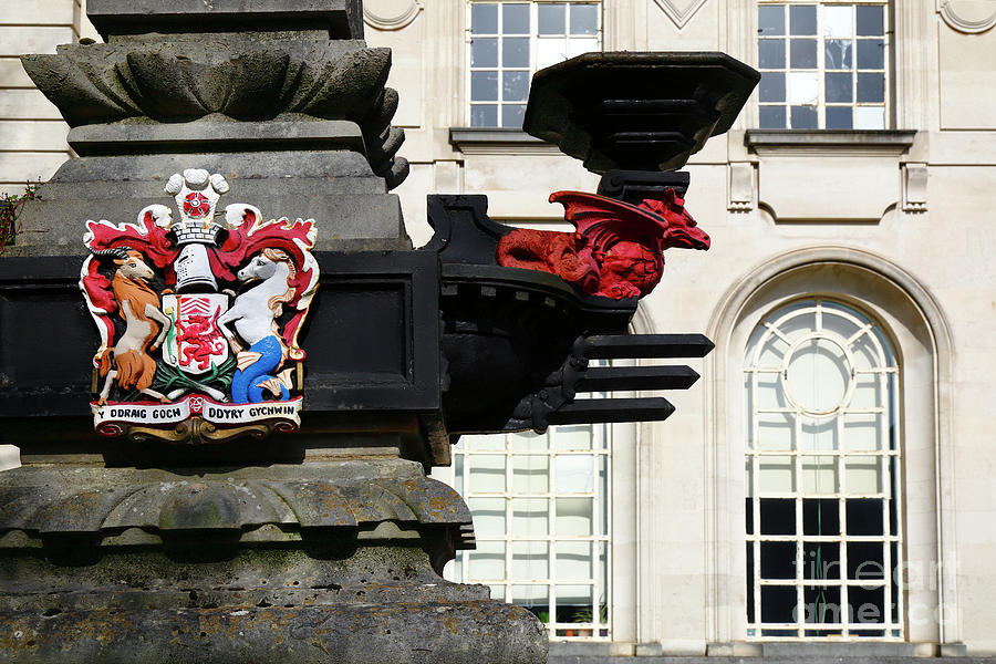 Coat of arms of City of Cardiff Wales Photograph by James Brunker