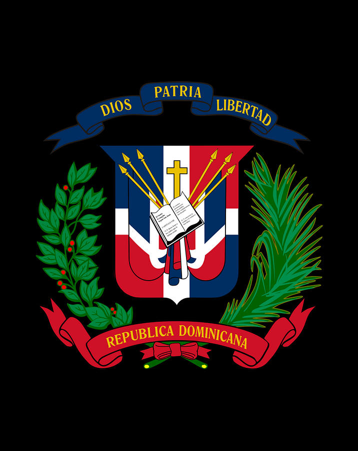 Coat of Arms Republica Dominicana Bandera Dominican Flag Digital Art by