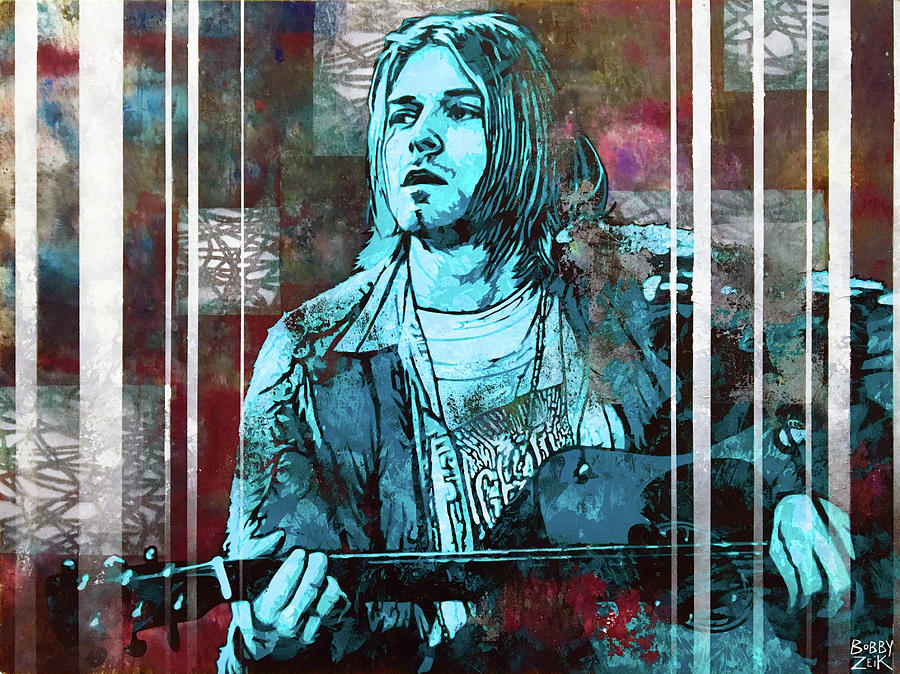 Kurt Cobain Painting - Cobain - All Apologies by Bobby Zeik