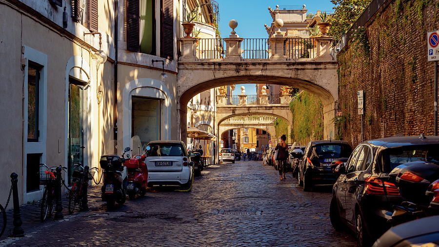 Cobble Stone Street In Rome Photograph