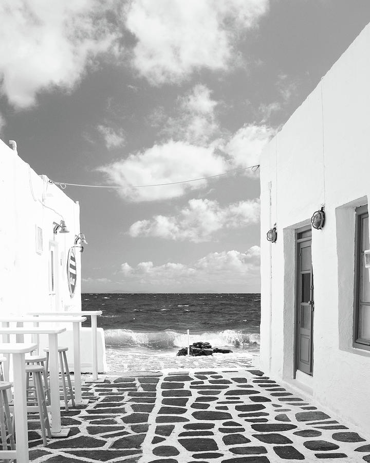 Cobblestones to the Sea - black and white Photograph by Lupen Grainne