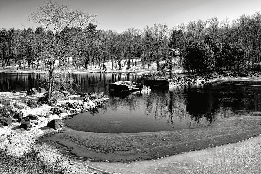 Cobboseecontee Stream Old Bridge in Winter Photograph by Olivier Le Queinec