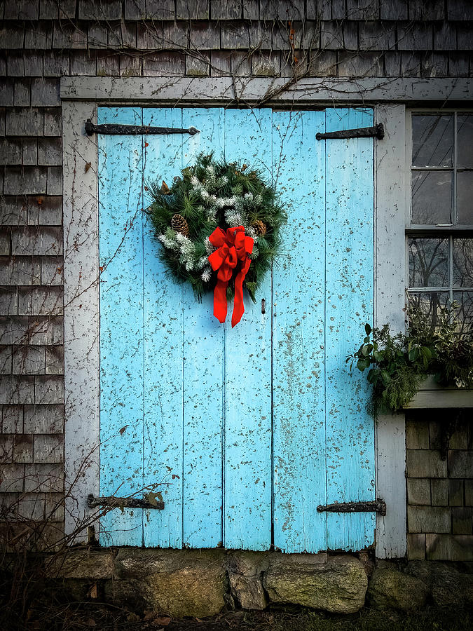 Cobbs Village Colonial Door At Christmas Photograph by Lorri M Barry ...