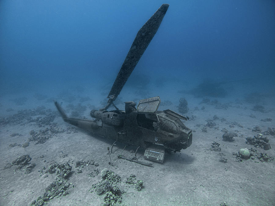 underwater waterfall helicopter