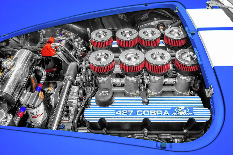 Cobra Roush 427IR Engine Detail  -  cobraroush427irenginedetail208963 Photograph by Frank J Benz