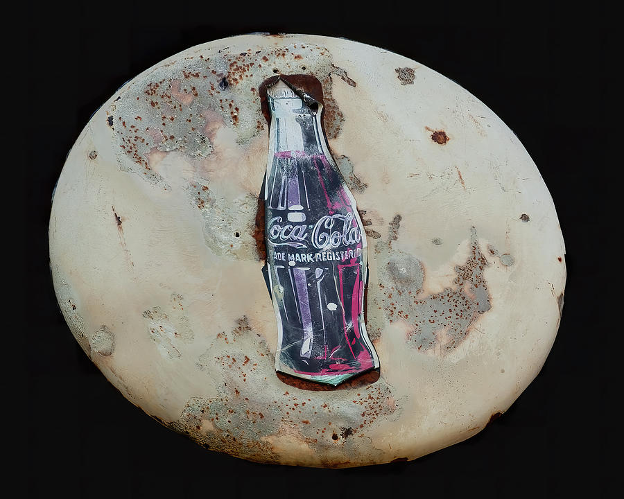 Man Cave Sign Photograph - Coca Cola Bottle Button by Flees Photos