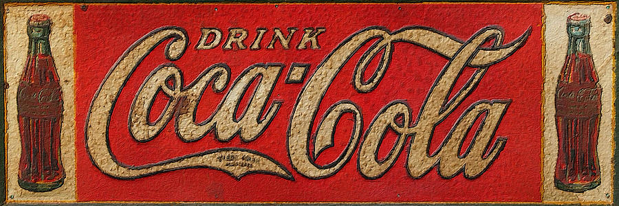 Coca-Cola Bottle Evolution Vintage Sign 2 Painting by Tony Rubino