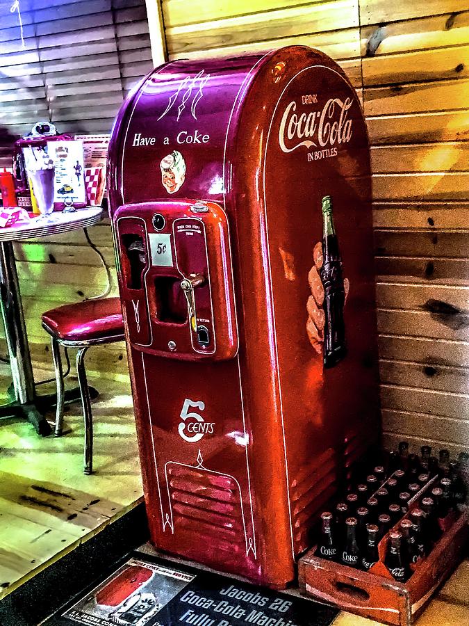 Classic Coke Dispenser Machine . Long Cut Photograph by Wingsdomain Art and  Photography - Fine Art America