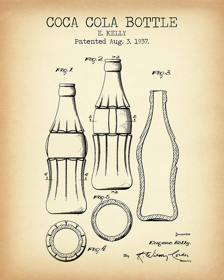 Vintage Digital Art - Coca cola vintage patent by Dennson Creative