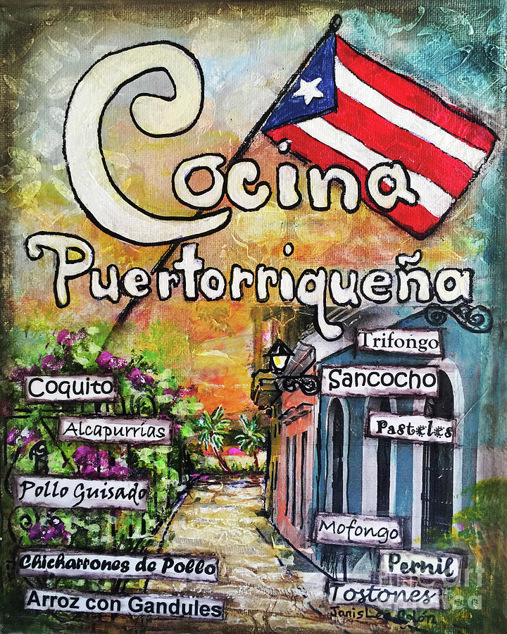 Cocina Puertorriquena Mixed Media by Janis Lee Colon