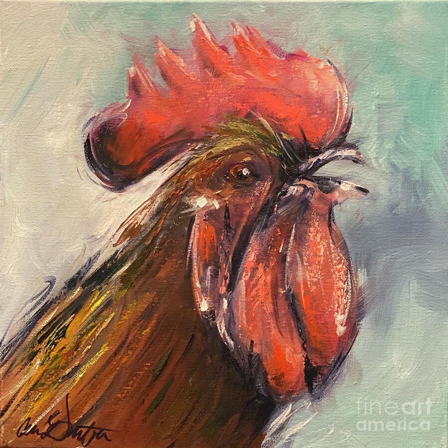 Rooster Painting - Cock-A-Doodle-Do by Alan Metzger