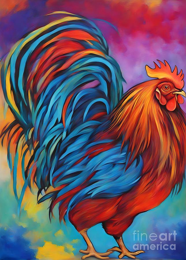 Cock A Doodle Doo Digital Art By Julie Kaplan Fine Art America