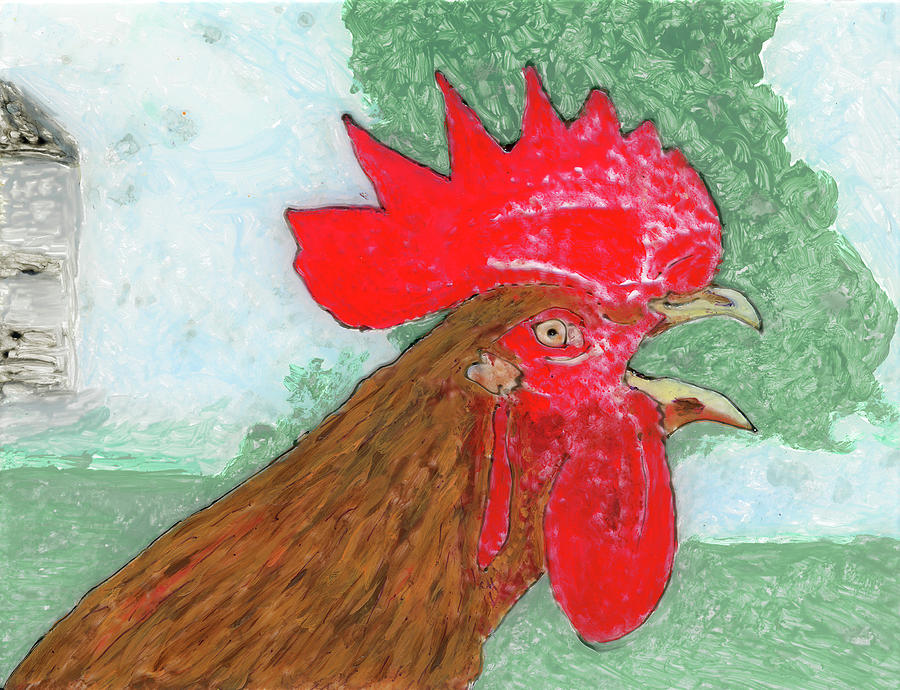 Cock-a Doodle Painting by Phil Strang