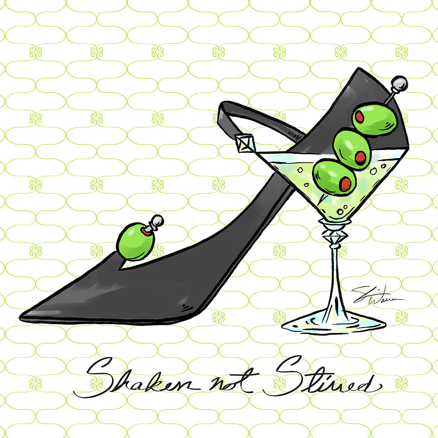 Cocktail Shoes Shoetini Mixed Media by Shari Warren