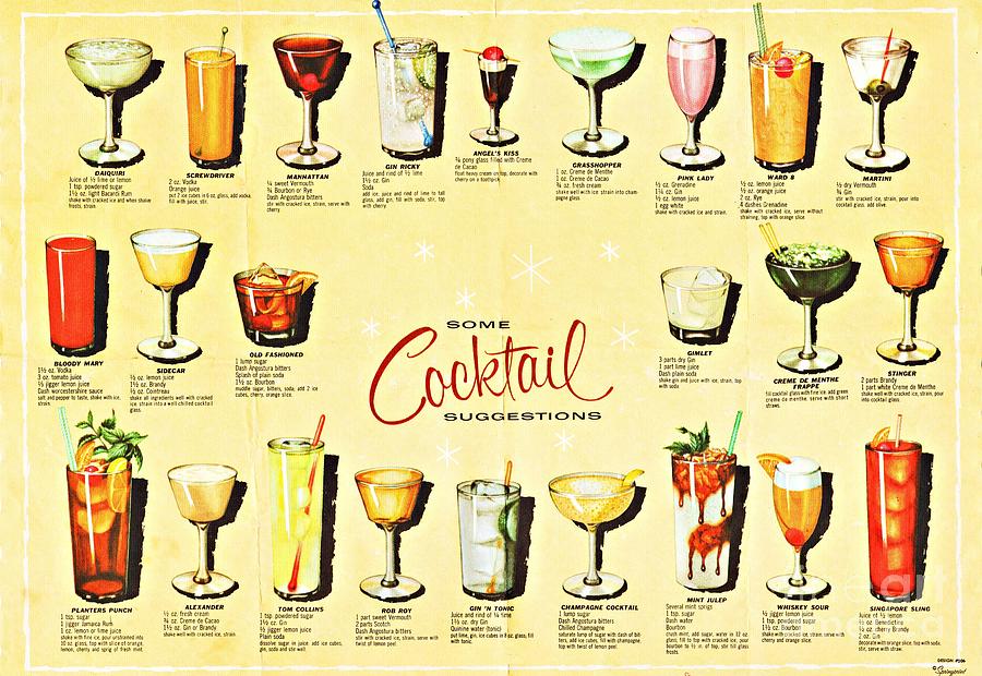 Cocktail Suggestions Mixed Media by Sally Edelstein