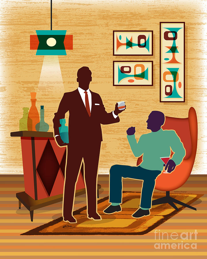 Cocktails For Two - Men Digital Art by Diane Dempsey