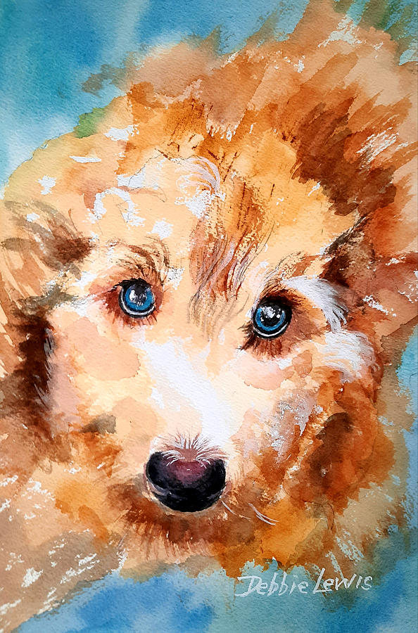 Coco Blue Eyes Painting by Debbie Lewis