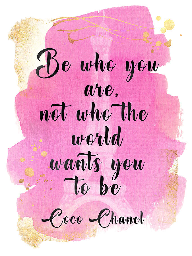 Coco Chanel quote pink watercolor Digital Art by Mihaela Pater - Pixels