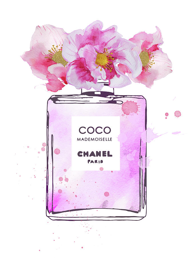 Coco Mademoiselle Chanel perfume bottle watercolor Digital Art by ...
