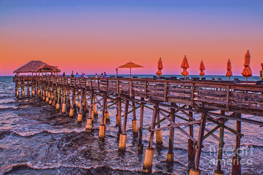 Cocoa Beach Pier at Sunset Photograph by Sandy Moulder