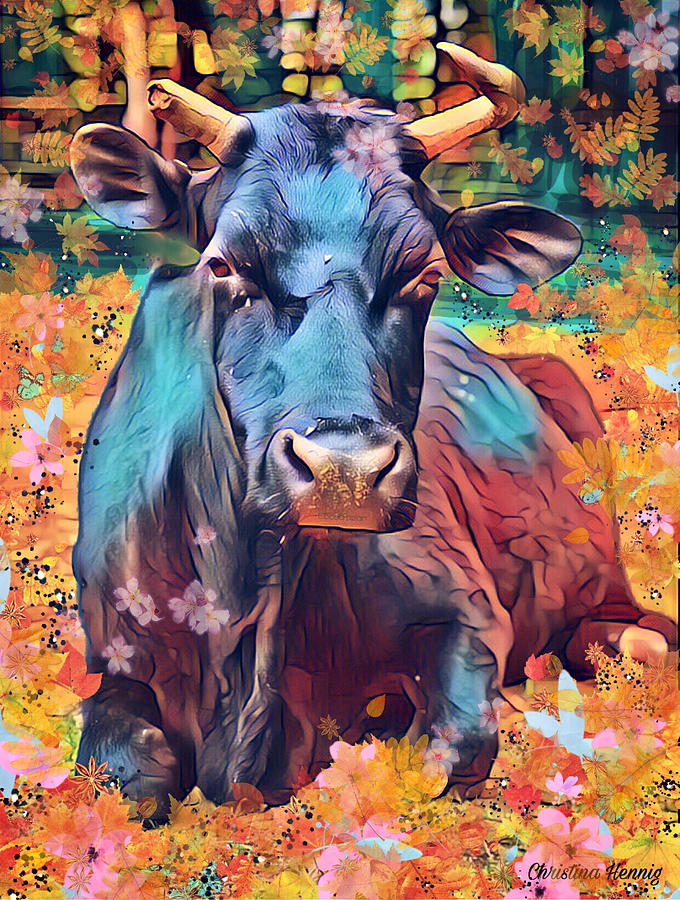 Cow Digital Art - Cocoa Bean by Christina Hennig
