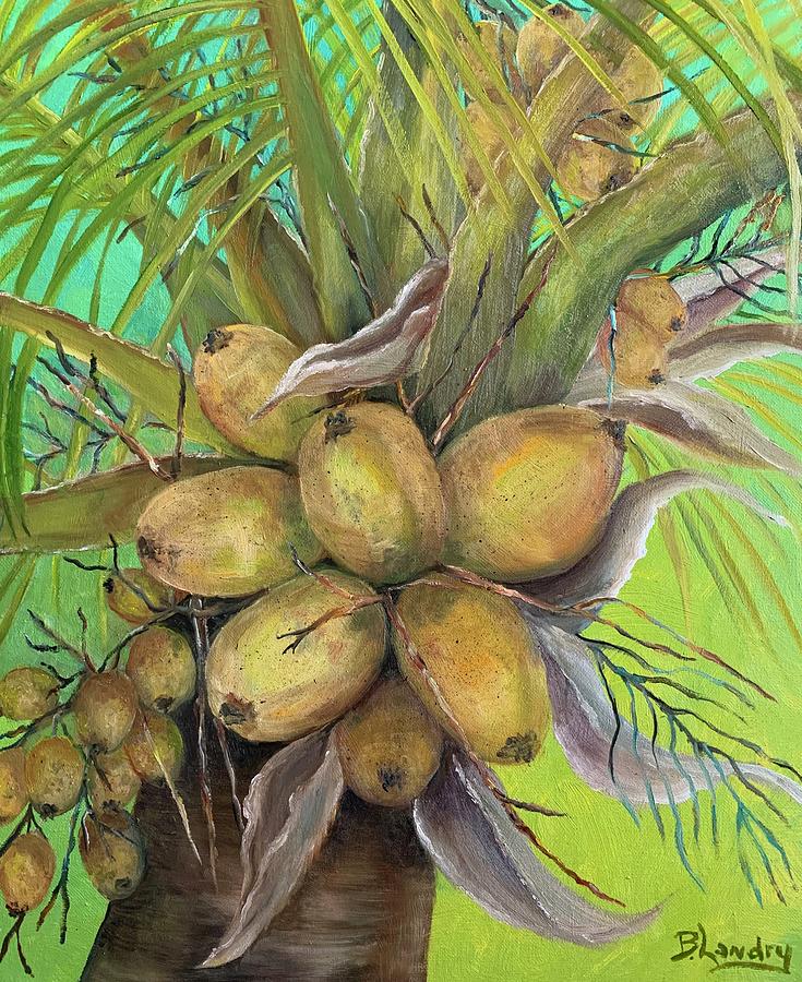 Coconut Palm Painting by Barbara Landry