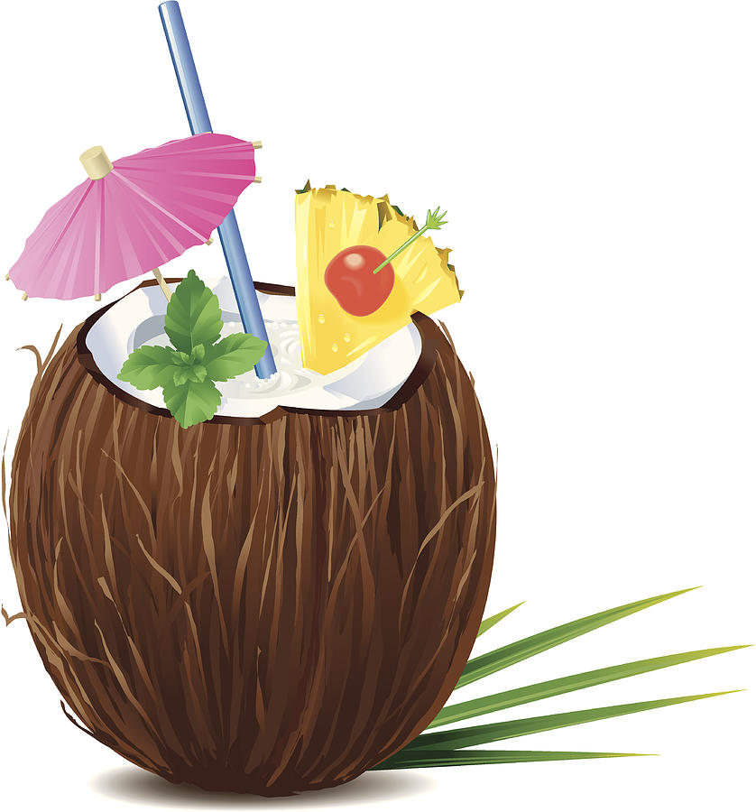 Coconut Pina Colada Drawing by AlexvandeHoef