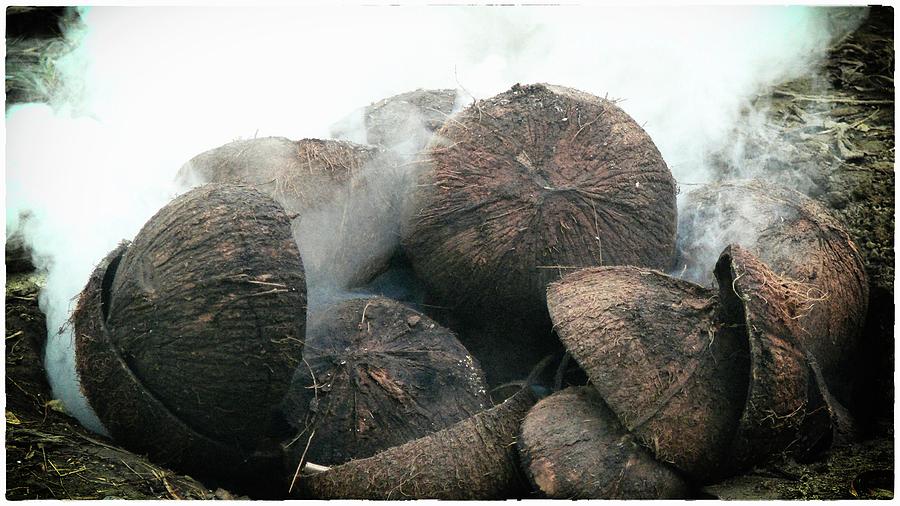 Coconut shell charcoal Pastel by Robert Bociaga
