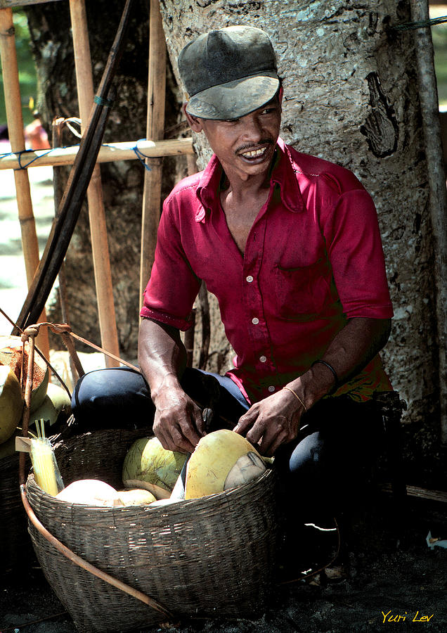 Coconut Vendor on Java Photograph by Yuri Lev