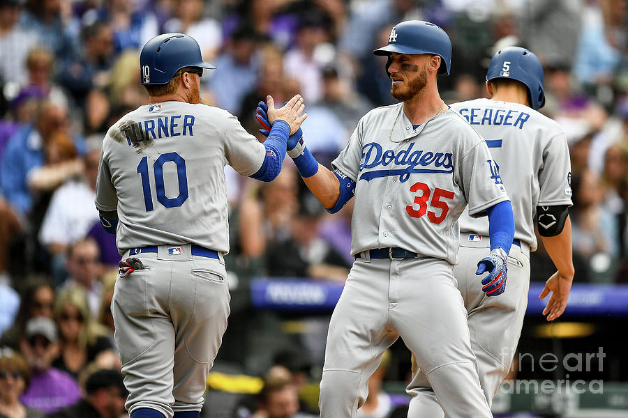Cody Bellinger And Justin Turner Photograph by Dustin Bradford Cody Bellinger And Justin Turner Photograph by Dustin Bradford