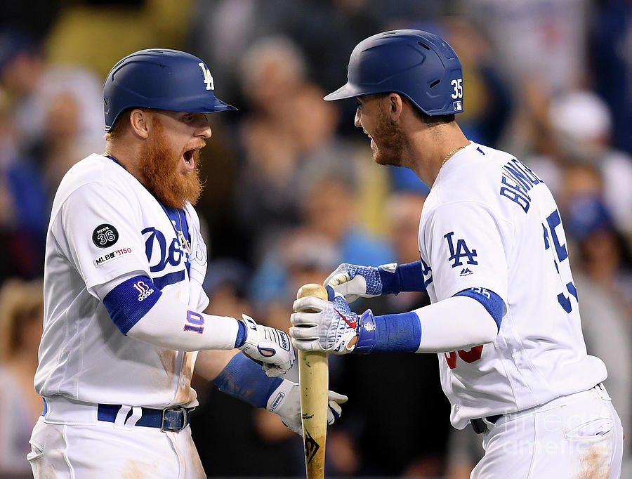 Cody Bellinger and Justin Turner Photograph by Harry How Cody Bellinger and Justin Turner Photograph by Harry How