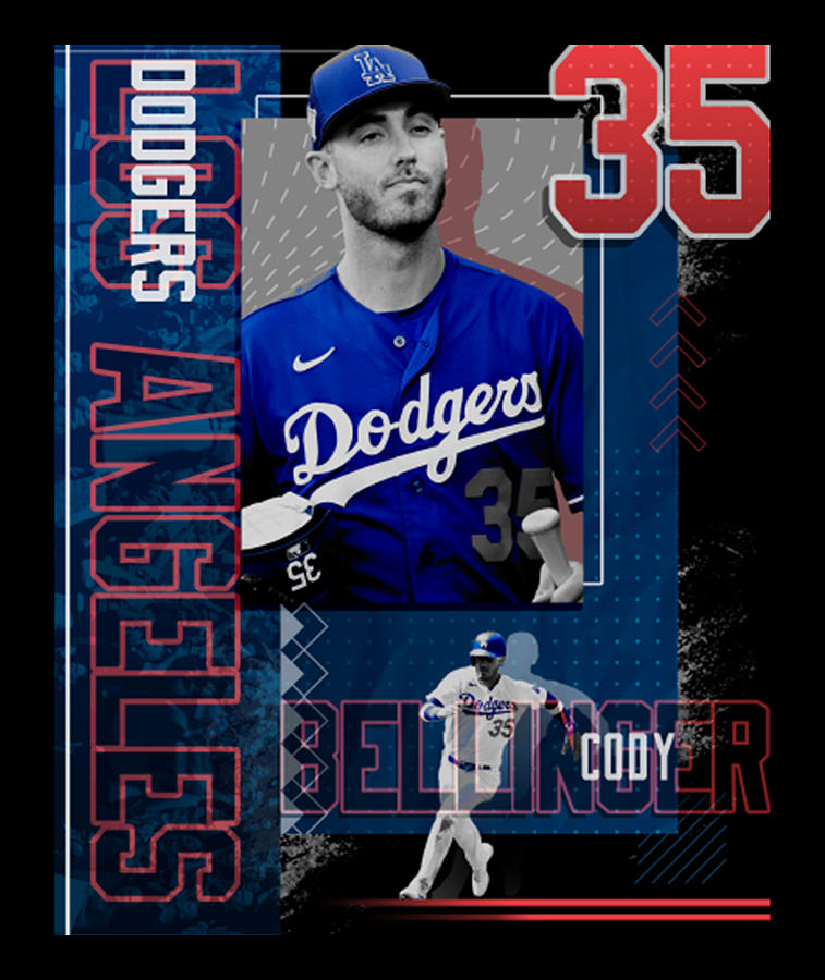 Football Digital Art - Cody Bellinger Baseball Paper Poster Dodgers 2 by Kelvin Kent
