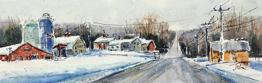 Cody Farm in Winter Painting by Judith Levins