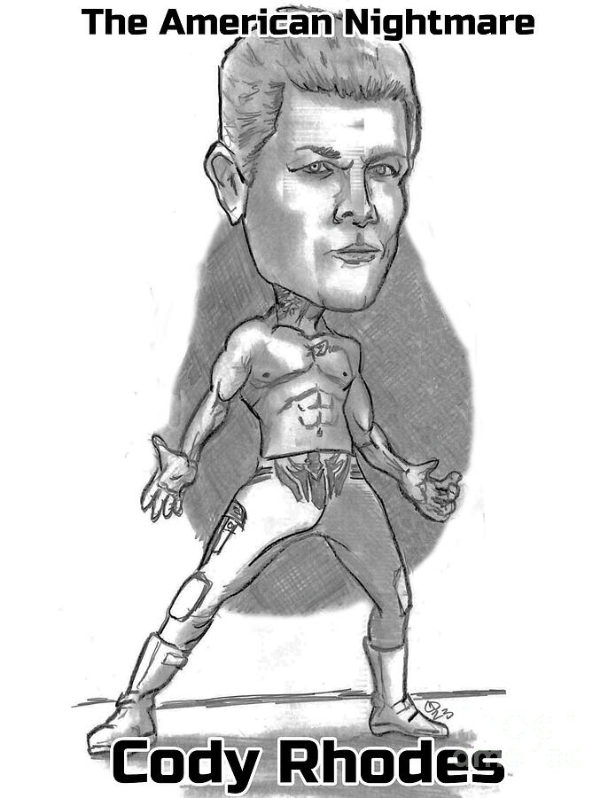 Cody Rhodes Drawing by Chris DelVecchio