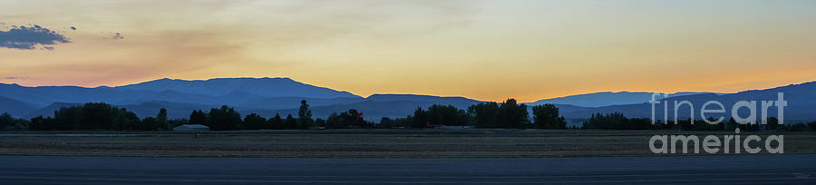 Cody Wyoming Mountain Sunset Pano Photograph by Jennifer White