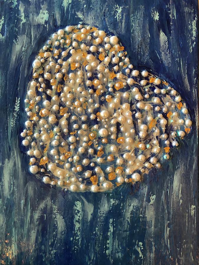 Coeur de Perles Painting by Medge Jaspan